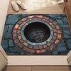 3D Optical Illusion Rug Endless Abyss Floor Mat Depth Manhole Entrance Rug Non-Slip Doormat for Bathroom Living Room Playroom Decoration