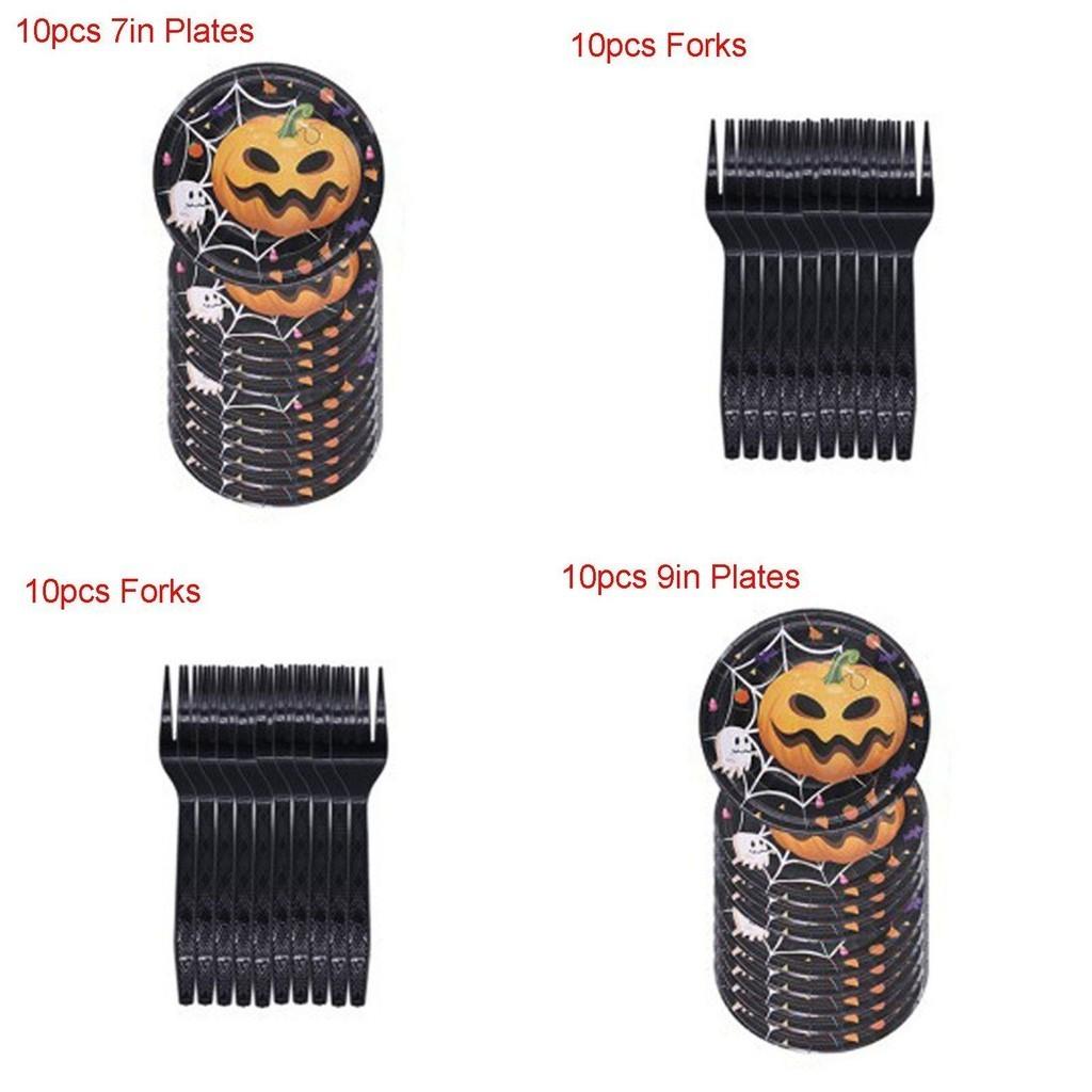 Halloween Party Dekorationszubehör einschließlich Kürbis-Tischdecke und Strohhalme**