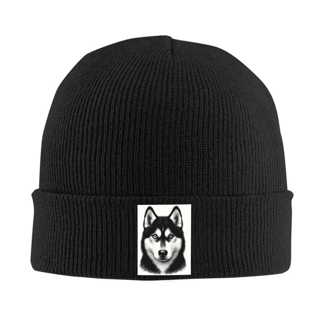 Siberian Husky Alaskan Dog Warm Knitted Cap Winter Knit Bonnet Hat Skullies Beanies Hip Hop Caps for Unisex