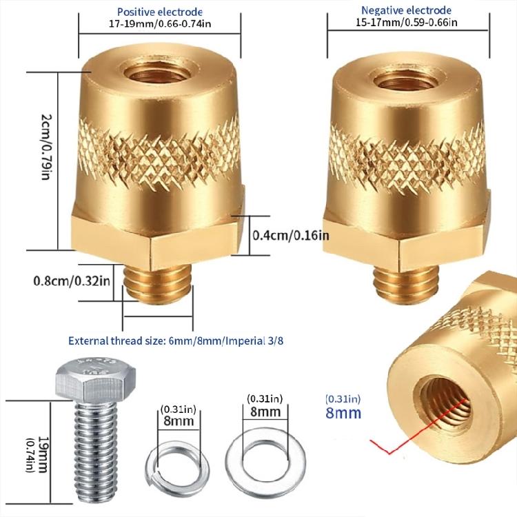 Universal Brass Battery Terminal Adapter Battery Poles Adapter For Car Boat Electrical Battery Post Connector