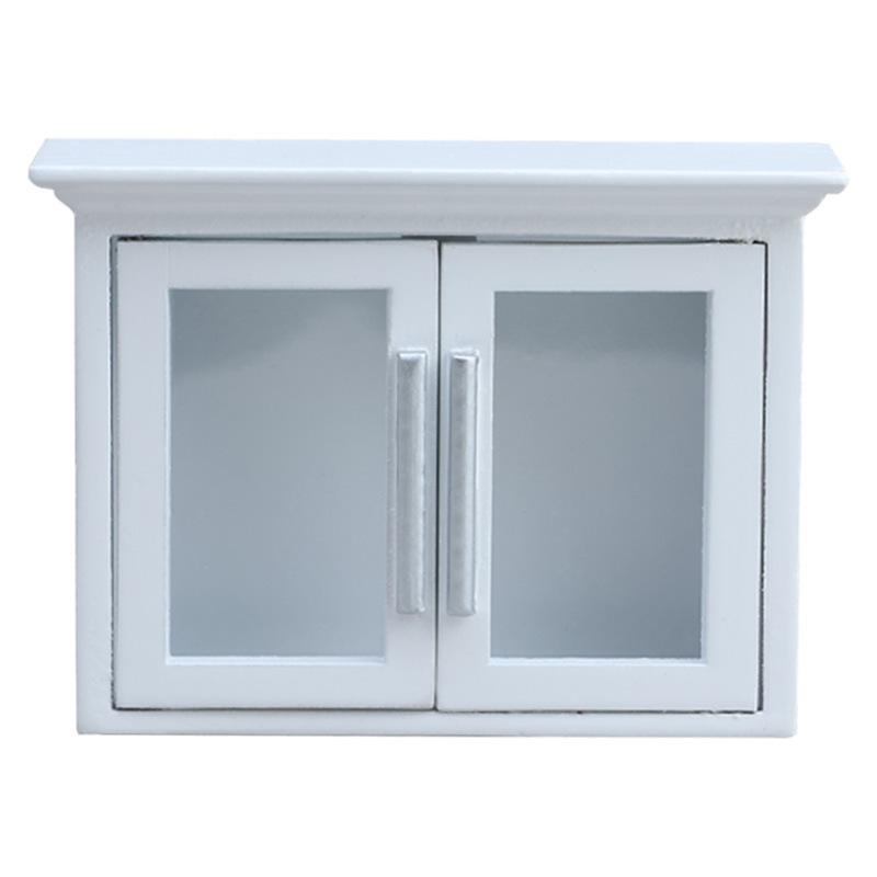 1:12 Dollhouse Miniature Scene Wall Cabinet Shelf Model Dollhouse Furniture Ornament Micro Scene Construction Props