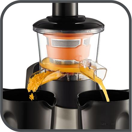 TEFAL ZC255B38 Slow Juicer, 200 W, Silver/Black, Large Fruit Feed Chute, 2 Speeds, 82 Rpm. 24-month Warranty.