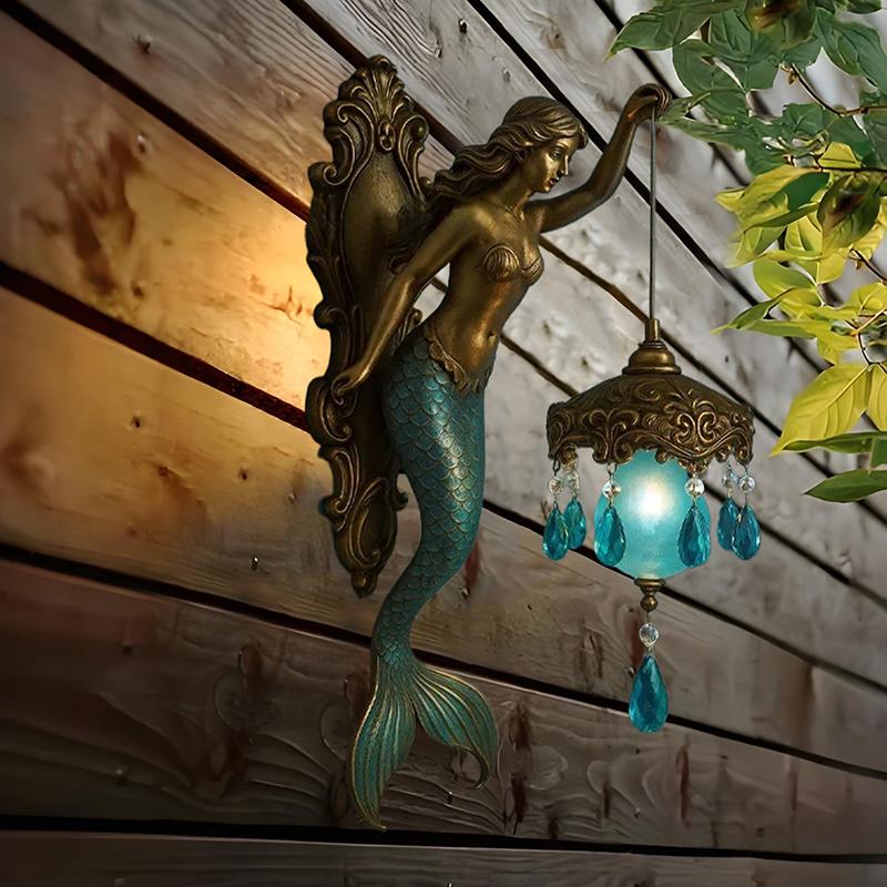 Mermaid Wall Lamp,Vintage Base Design Night Light, Vintage Style Bedroom Hotel Restaurant Decorative Wall Lamp