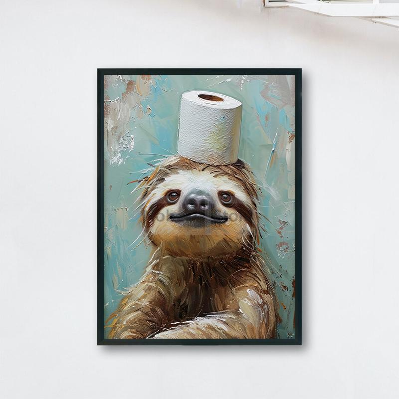 Bathroom Toilet Paper Animal Posters Funny Animals Portrait Prints Canvas Painting Wall Art Pictures Home Bathroom Decoration