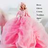 Luxury Pink Lace Dresses Doll Dresses Clothes Suit for 1/6 BJD 30cm Supermodel Dolls