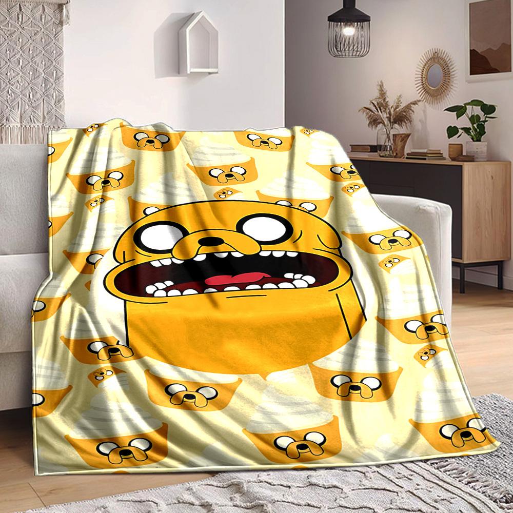

1pc Adventure Time Soft Skin-Friendly Flannel Blanket with Digital Printing, Various Sizes Available for Family, Friends, Birthday 80x120cm