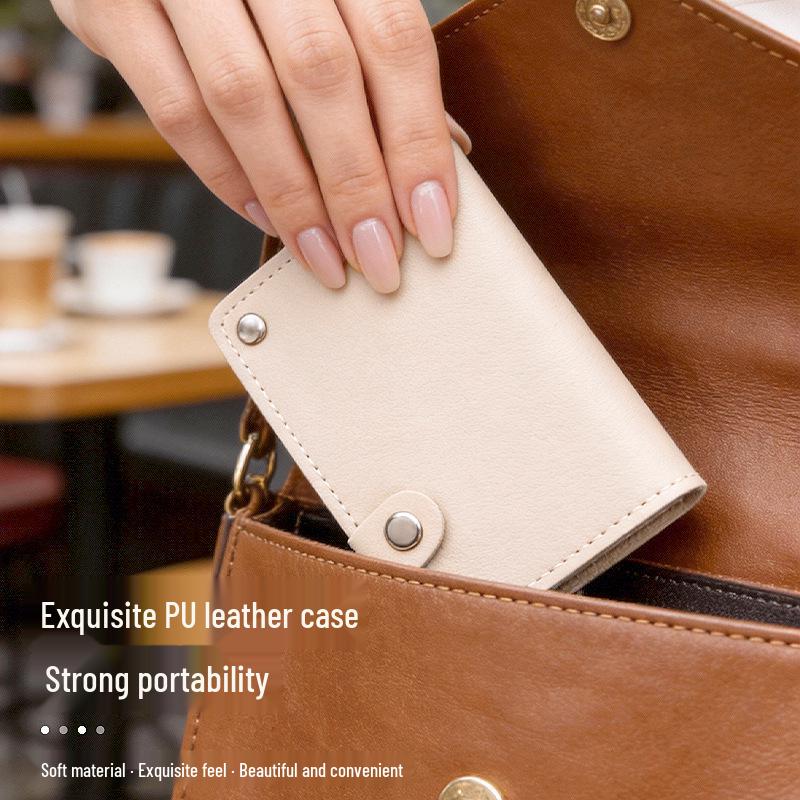 Premium 5-Piece Manicure Set: Leather Case with Angled Nail Clippers, Ear Spoon, & File