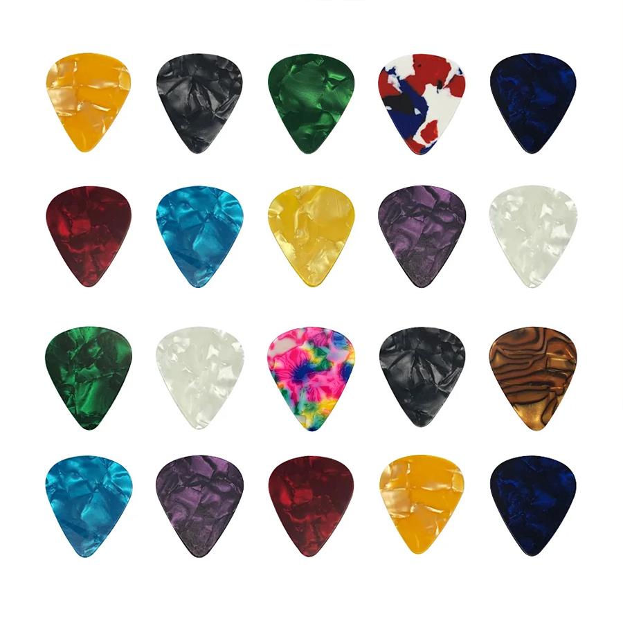 30pcs Celluloid Guitar Pick ABS Plectrums for Acoustic Electric Bass Ukulele String Instrument Music Performance Accessories XJM