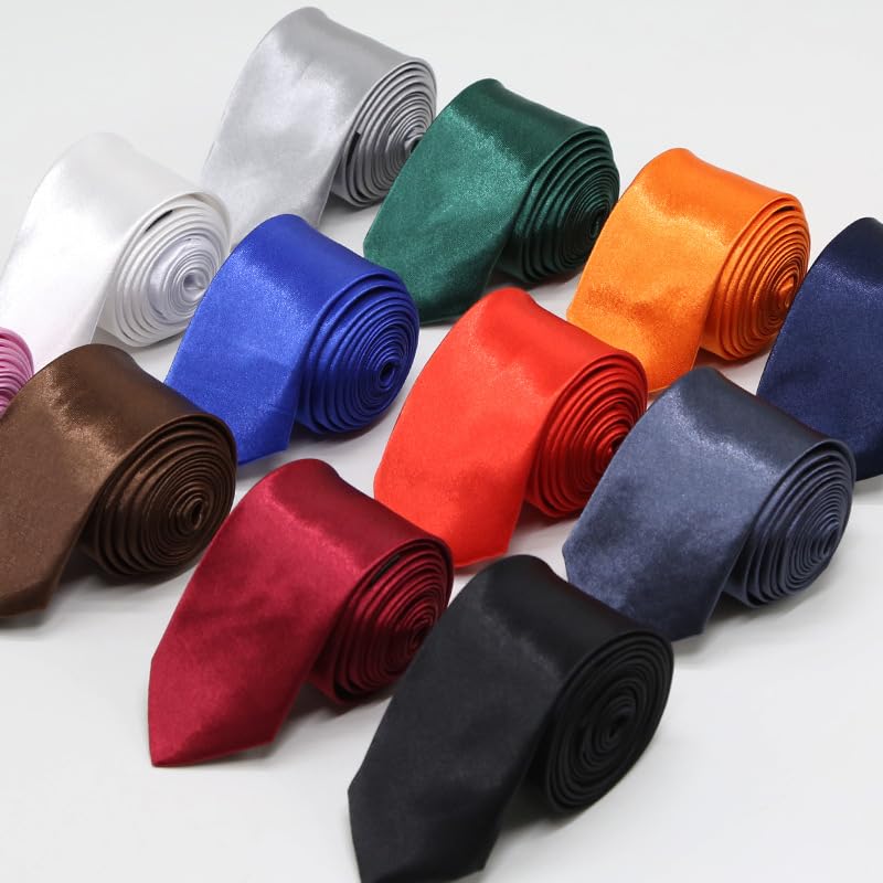 [KYULM7] Men's Necktie, Approx. 5cm Wide, Washable, Stylish, Popular, Suitable for Spring, Summer, Autumn, and Winter, Solid Color, Breathable,