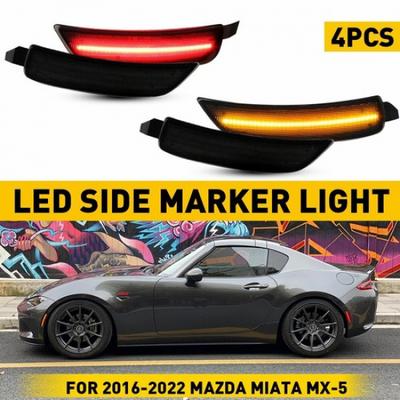 Front+Rear Clear Lens Amber+Red Marker Side Lamp For 2016- Miata Mazda MX-5