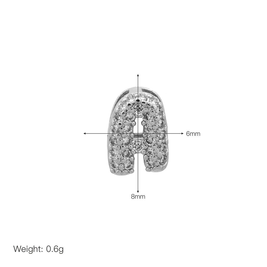 Full Of Zircon Bubbles 26 English Letter Names White Gold Pendant Necklace Female Collarbone Chain