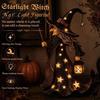 Witch Decoration Lamp 2Pcs Halloween Night Lamp, Holding Lantern Figurine with Glowing LED, Resin Statue for Tabletop Decor