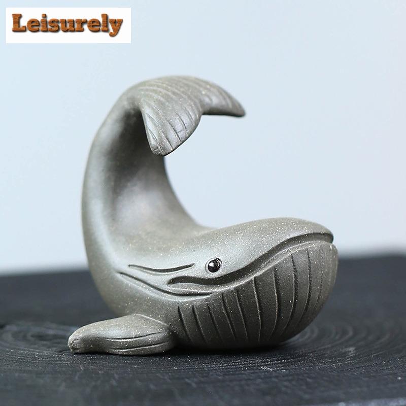 Purple Clay Whale Teapot Lid Holder Pen Tea Pet Vintage Tea Spirit Tea Figurine Play Toys Tea Statue Ornaments Supplies Craft
