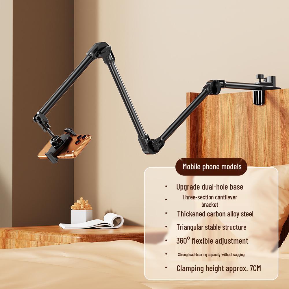 Adjustable 360° Rotating Metal Phone & Tablet Stand for Bedside or Desktop Use