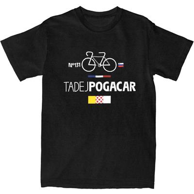 Cyklistika Tadej Pogacar Tričko Pánské Bavlněná Trička Plážové Kulatý Výstřih Tour-De-France POGI Tým Biker Tričko Nadměrné Vrcholy
