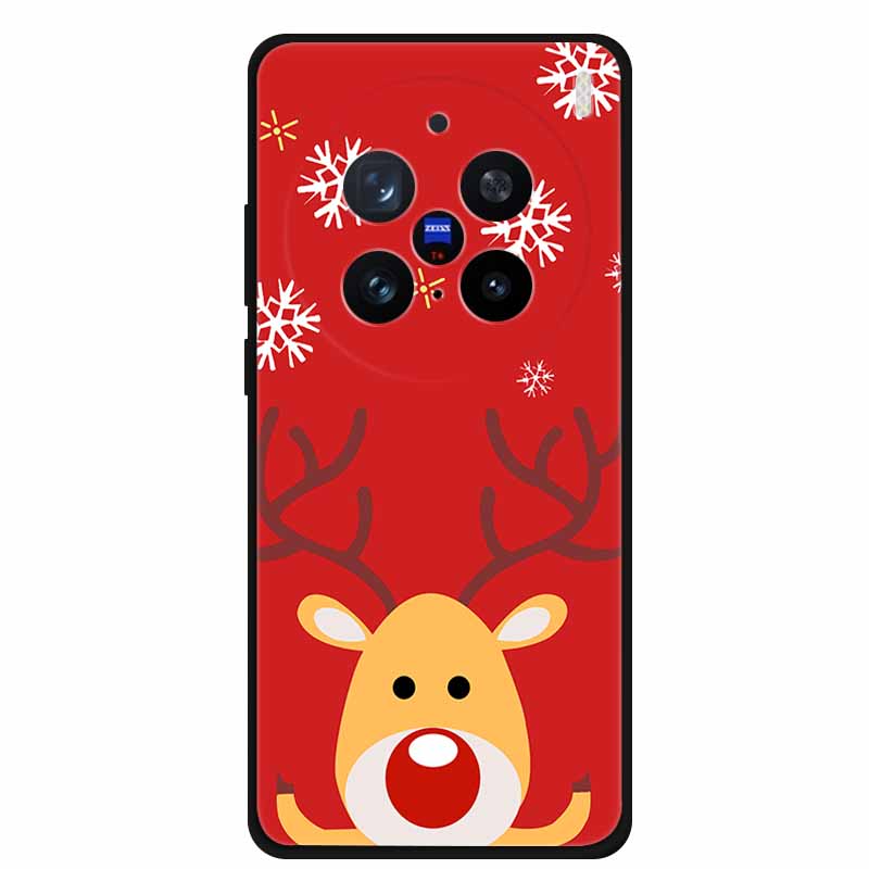 Christmas Cover For Vivo X200 Pro 6.78"Black Silicone Case For vivo X200 Pro mini 6.31" TPU Santa Claus ChristmasTree Back Cover