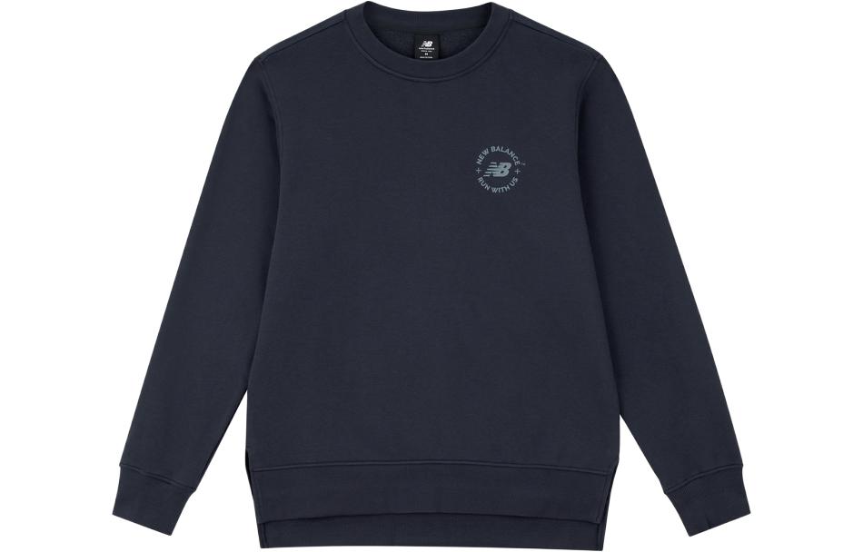New Balance Sweatshirts Men s Navy Blue Crew Neck Moderate Regular AMT33343-ECL M