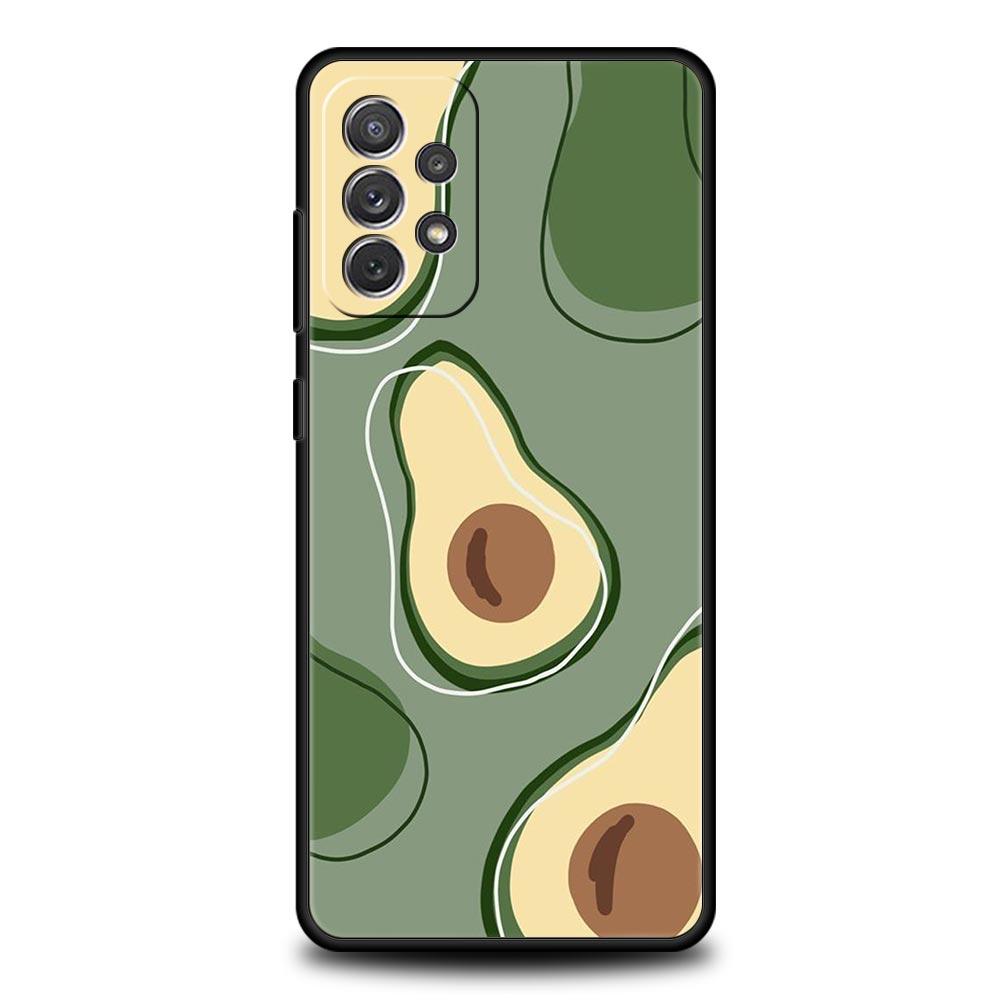 Cute Avocado Phone Case for Samsung Galaxy A55 A35 A17 A07 A15 A13 A25 A51 A71 A72 A73 A32 A52 A52S A41 5G Soft TPU Shell Fundas