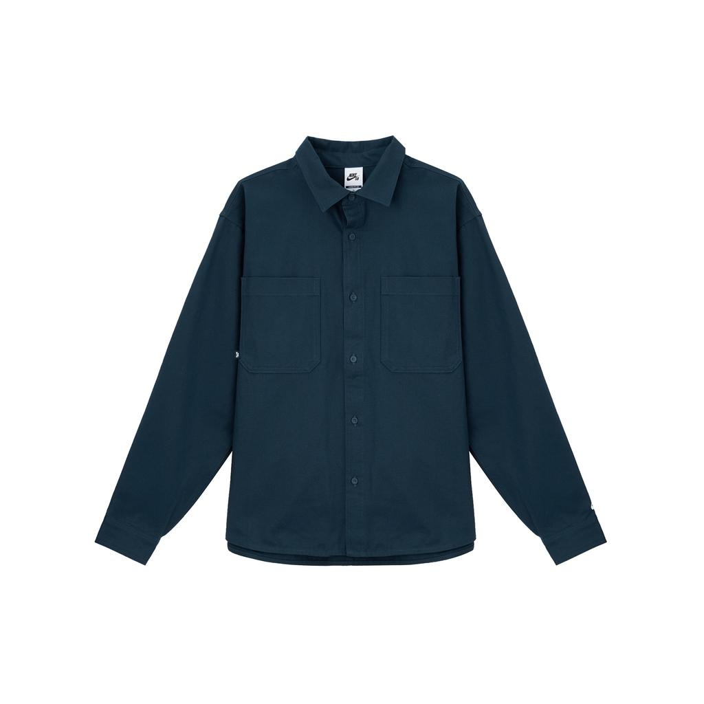 Nike SB Shirts Men's Navy Blue Lapel Moderate FV7346-478