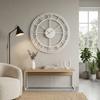 Large Metal Wall Clock, White, 80cm