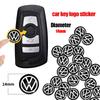 14mm Car Key Emblem Stickers Auto Control Key Logo Accessories For Volkswagen B7 B6 B5 Golf 4 5 6 Polo Passat CC Jetta Mk6 Tiguan Gol Cross Fox Plus