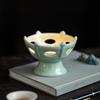 Chinese Ceramic Ornament Retro Celadon Oil Lamp Candlestick Home Offering Buddha Everbright Lamp