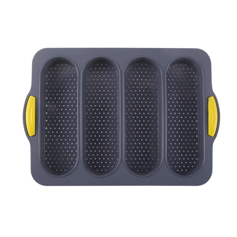 4-Cavity Non-Stick Silicone Baguette Cake and Bread Mold