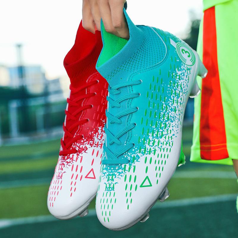 Training spike shoes men's and women's football shoes student sports shoes men's new high-top football shoes broken nails