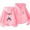 Autumn Trendy Outerwear Outdoors Children Game Print Zip Black Pink Girl Hoodie Boy Tops Casual Sweatshirt Kids