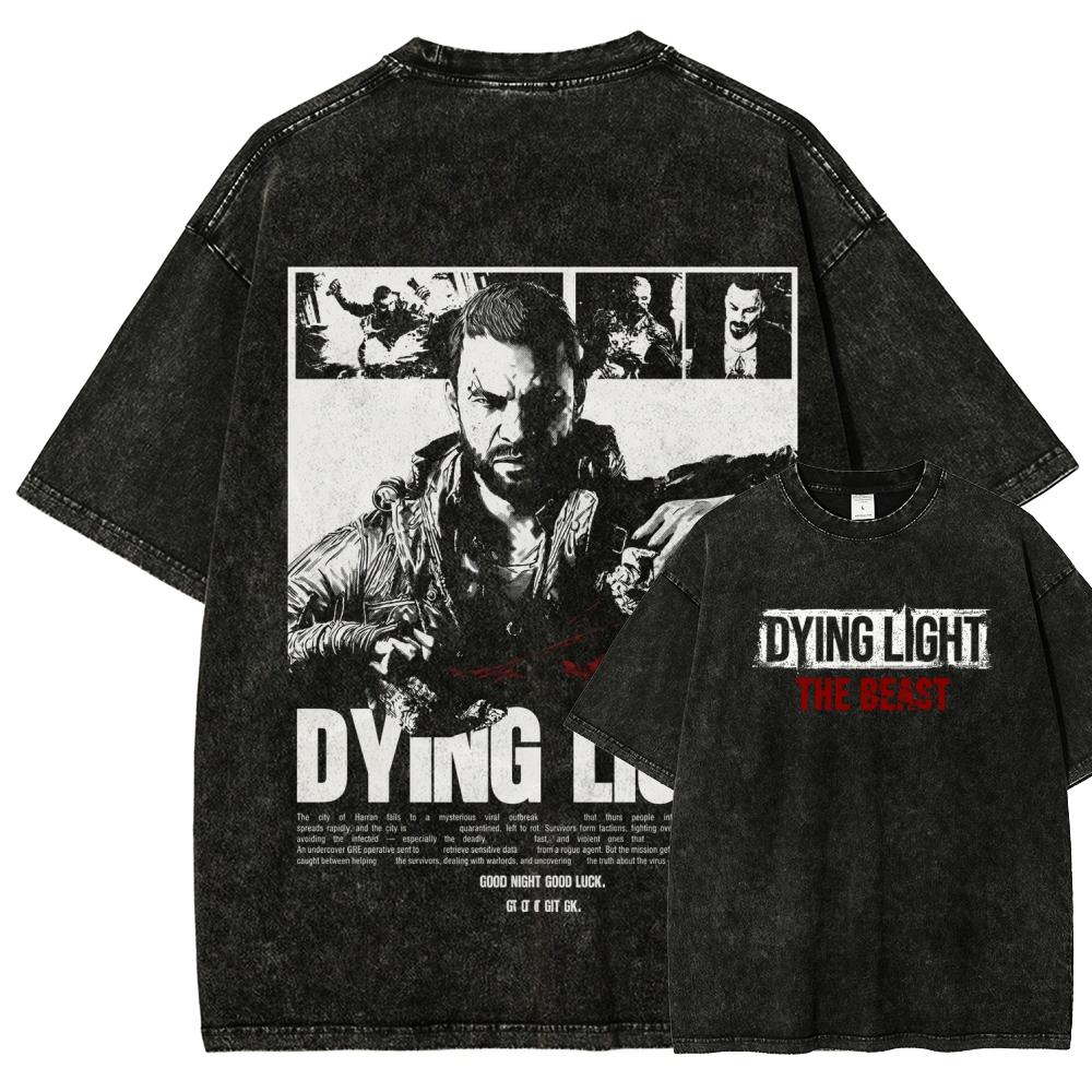 

Dying Light Anime Lover Washed T-shirt Year round clothing high quality personality Clothes Plus Size Unisex New Model Couples tee XXL