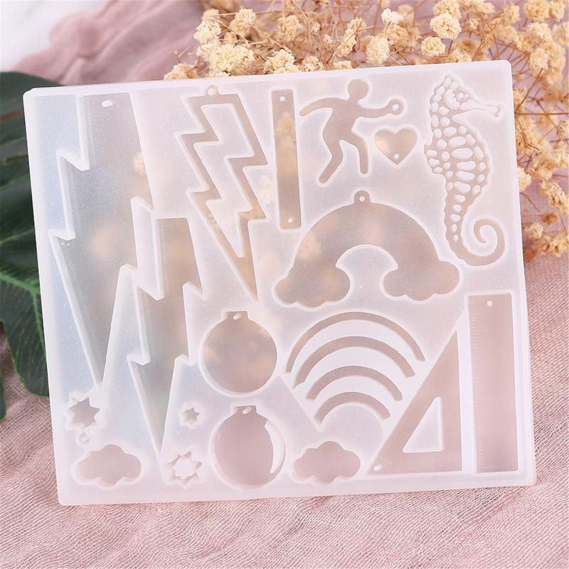 DIY Kristall Epoxy Form Blitz Regenbogen Seepferdchen Silikonform Harzform Schmuck Backwerkzeuge Für Tischdekoration