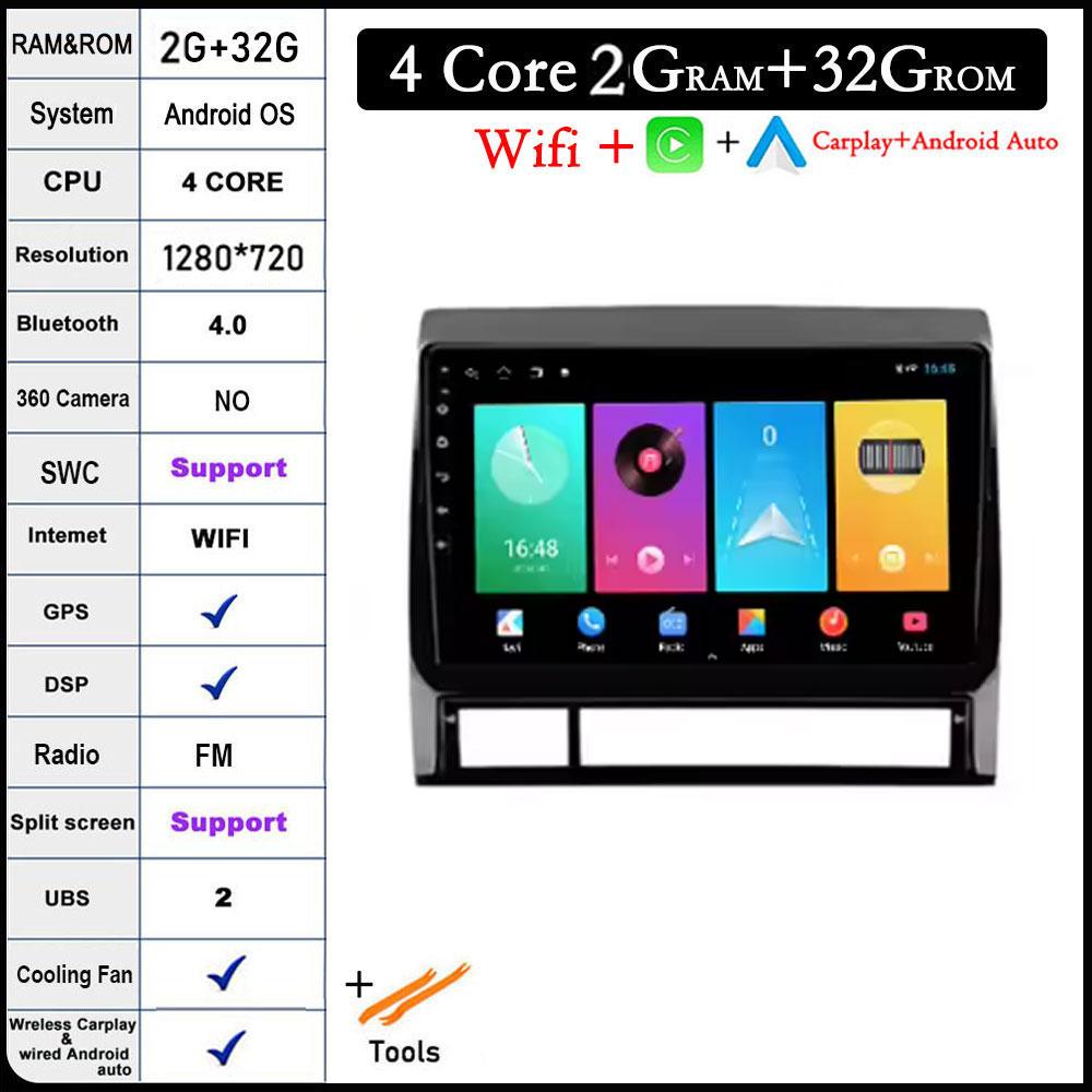 

9-дюймовый Android 14 для Toyota Tacoma 2 N200 Hilux 2005-2015 Автомобильное радио 4G+WIFI Навигация GPS Мультимедиа Видео Плеер Carplay Auto