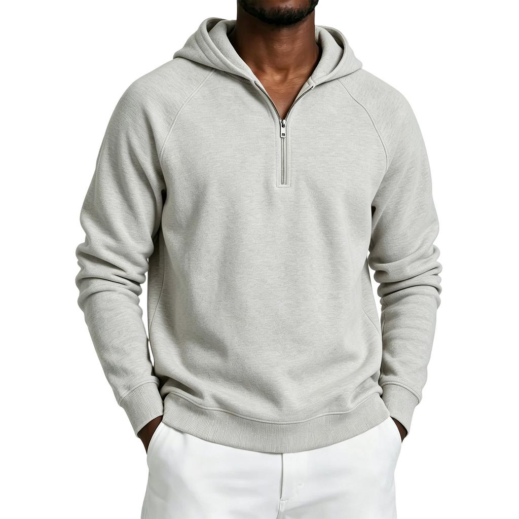 Men's Half Zip Hooded Sweatshirt Color for Winter Casual Wear