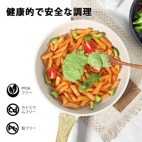 GiPP 20cm Induction Compatible Frying Pan, Lightweight, Non-Stick, with Heat-Resistant Handle, Marble Coat, Healthy, Easy To Clean, PFOA/PFOS Free, Wh