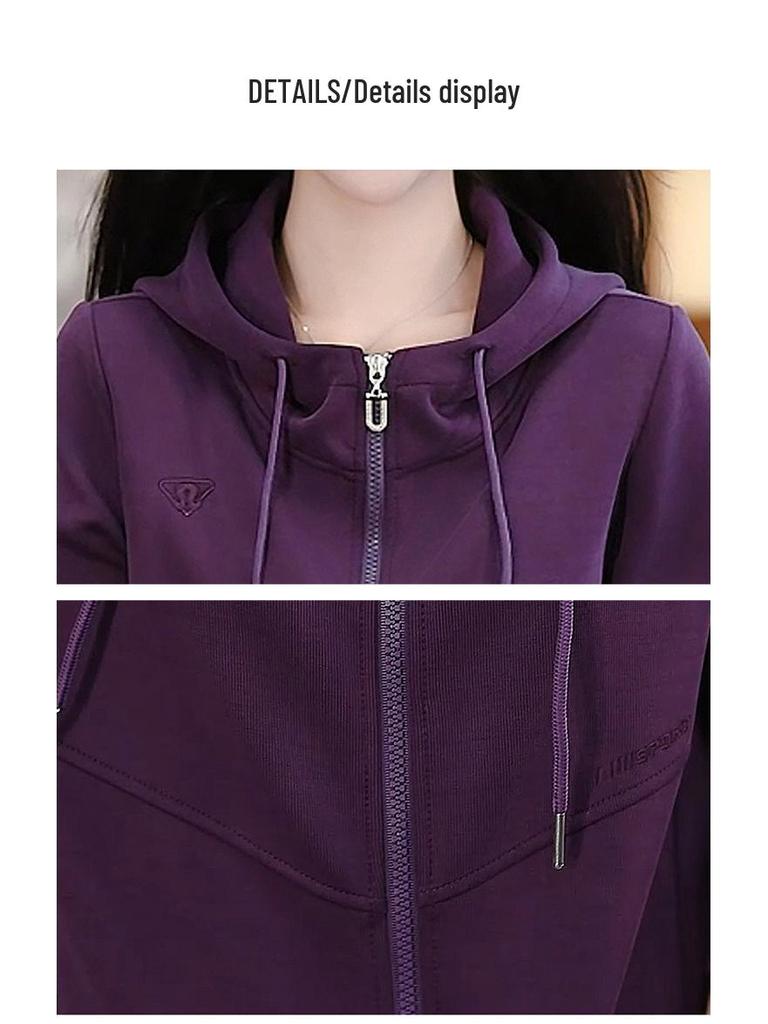 Women's Trendy Hooded Sweatshirt and Jogger Set - Spring/Autumn 2025