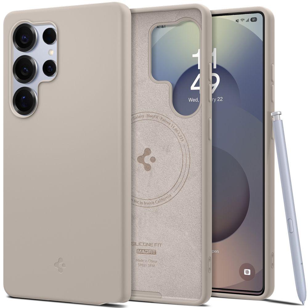 Spigen Silicone Fit Mag Magsafe Galaxy S25 Ultra Natural Titanium