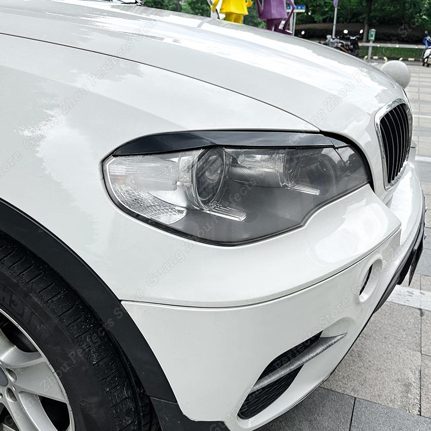 Auto-Scheinwerfer-Augenbraue Augenlid-Aufkleber für BMW X5 E70 30d 48i 30i 35d 40d 30d 50i 35i M50d 2006-2013 Zierleuchte Abdeckung Karosserie-Kits