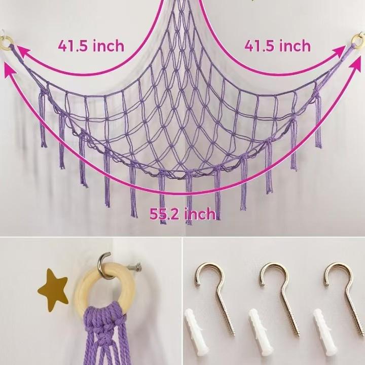 Large Plush Toy Hammock Net for Stuffed Animal Storage In Children's Bedrooms