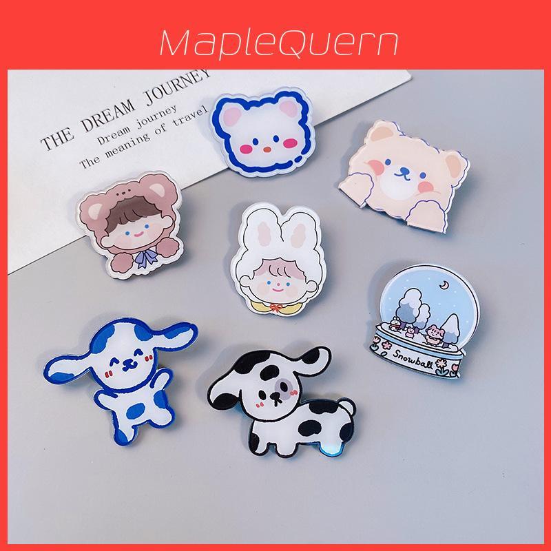 Broches Adoráveis de Cachorro, Coelho e Vaca Desenho Animado Para Decoração de Mochila e Bolsa