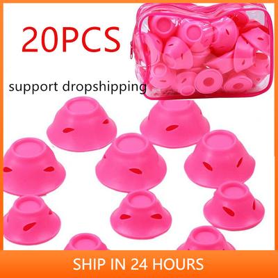 20PCS Roze Blauwe Siliconen Haar Krultang Zachte Rubberen Haarverzorgingsrollen Geen Hitte Haar Styling Tool Dropshipping 20#