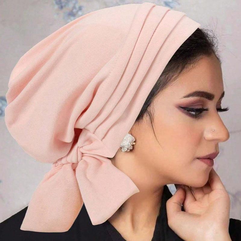 1pc Women Muslim Hiab Turban Headscarf Wrap Hat Hair Loss Head Cover Beanies Bonnet Turban Bandanas Chemo Cap