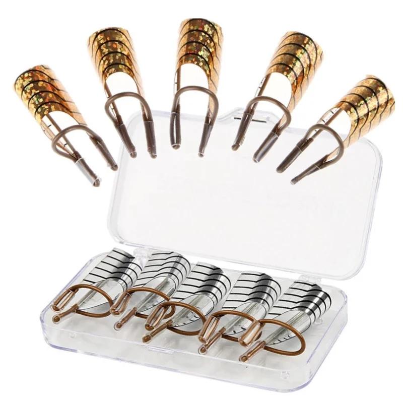 5pcs Reusable Nails Form Nail Art Aluminum Holder Extension Nail Tool Holder Acrylic Extension Equipment Nail Art Manicure Tools