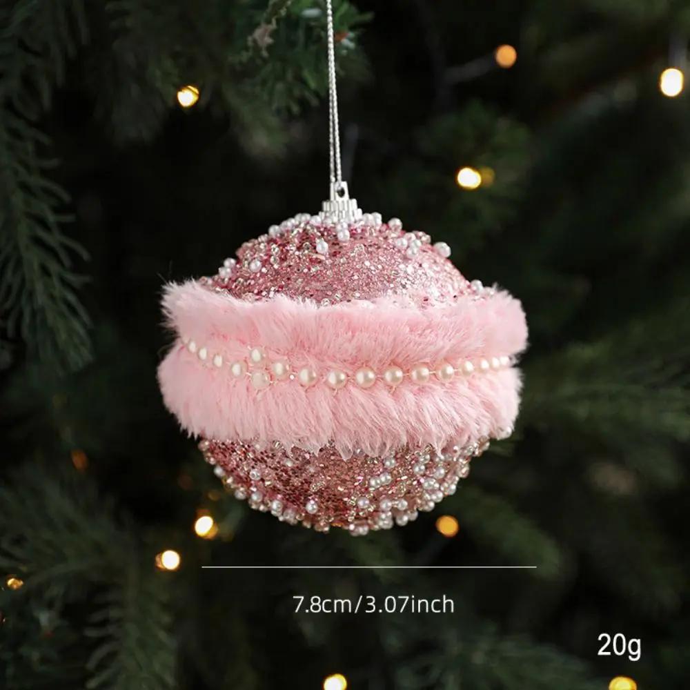 Exquisite Pink Christmas Tree Ornaments Foam Ball Xmas Tree Hangings Petal DIY Xmas Tree Hanging Xmas Decorations