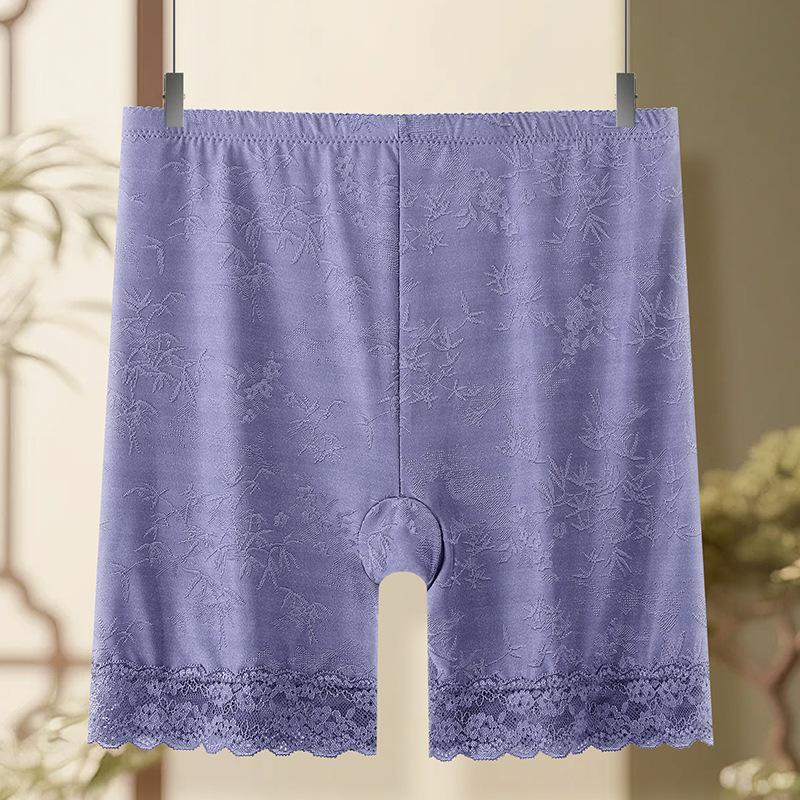 Plus Size Female Summer Lace Flower Border Guard Goes Without Trace High Waist Safety Leggings