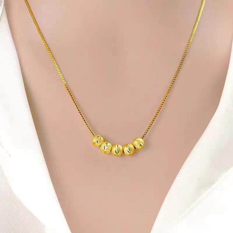 Lucky Bead Necklace Women'S Light Luxury Premium Sense Versatile Clavicle Chain