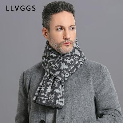 Nouveau foulard en cachemire jacquard tricoté laine foulard chaud simple homme épaissi polyvalent