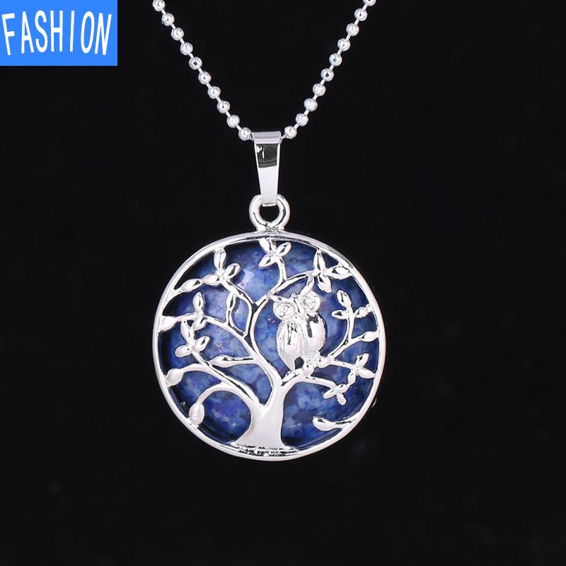 

Натуральний кришталевий кулон із маленькою твариною та совою, напівкоштовний камінь, літня мода, європейське та американське намисто lapislazuli