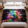 Soccer Theme Soft Blanket Personalized Custom Name Text Print Warm Blanket Home Sofa Bedroom Decor