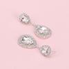 Women Rhinestone Tear Drop Earrings Sparking Long Earrings Jewelry Accessories Wedding