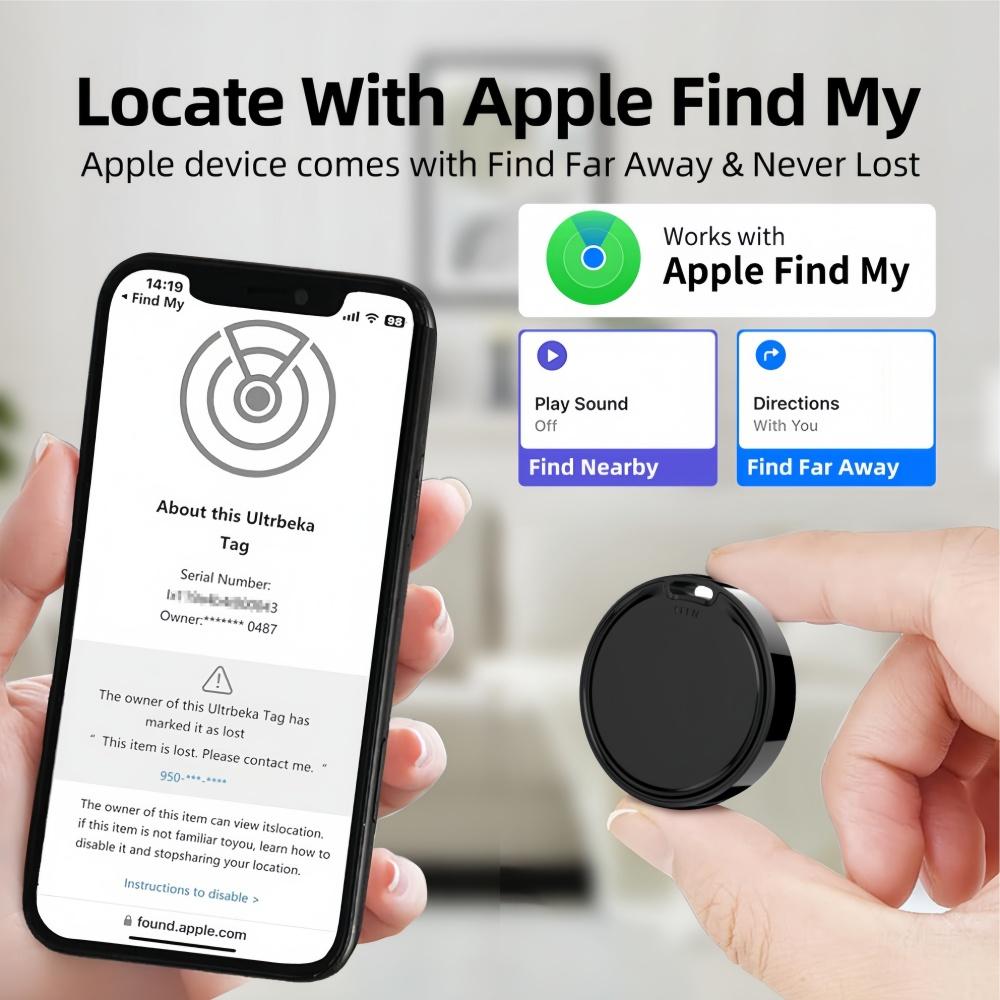 Mini GPS Tracker Device Anti-Lost Reminder for Pet Kids Bag Key Wallet Compatible IOS/ Android App Finder Locator